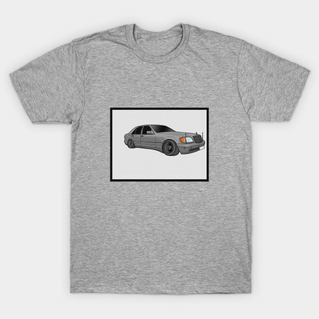 mercedes benz w140 bippu T-Shirt by timwild